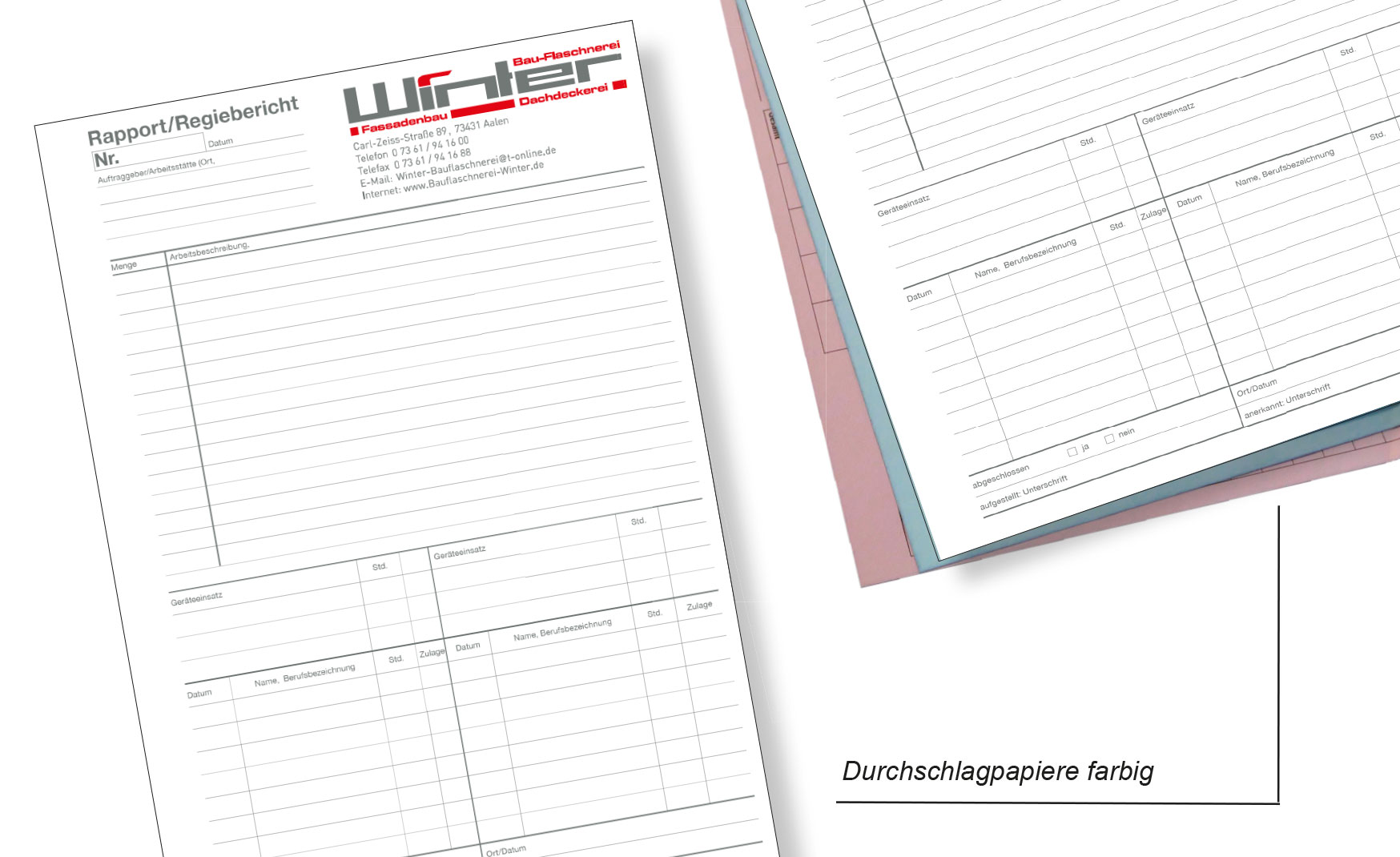 Briefbögen / Formulare / Bestellscheine